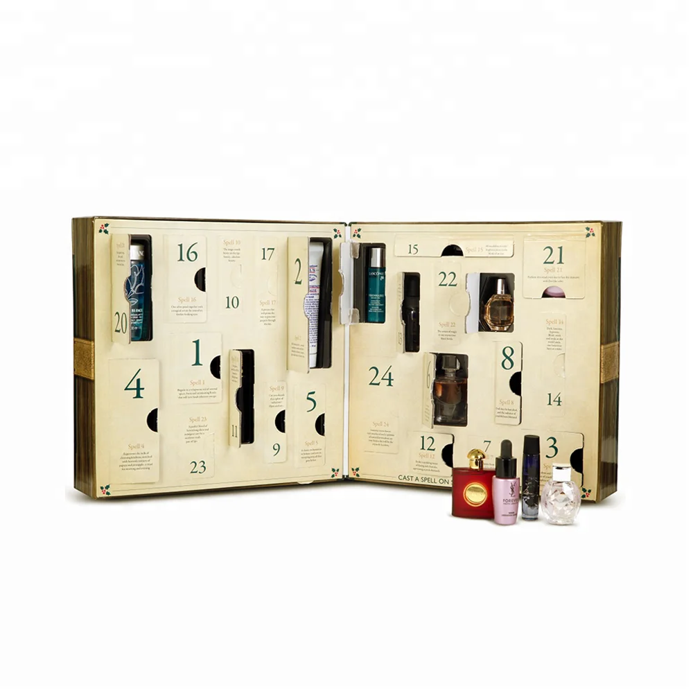 Custom cardboard nail polish cosmetic Christmas advent calendar gift packaging box 5