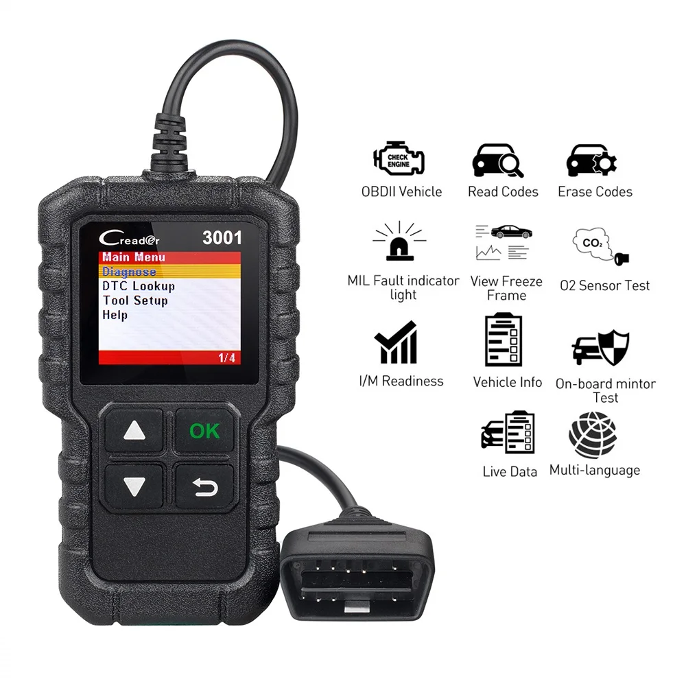CR3001 X431 Creader 3001 полный OBD2 EOBD функция сканер автомобиля авто код ридер автомобильный диагностический инструмент pk OM126/AL319/AL519