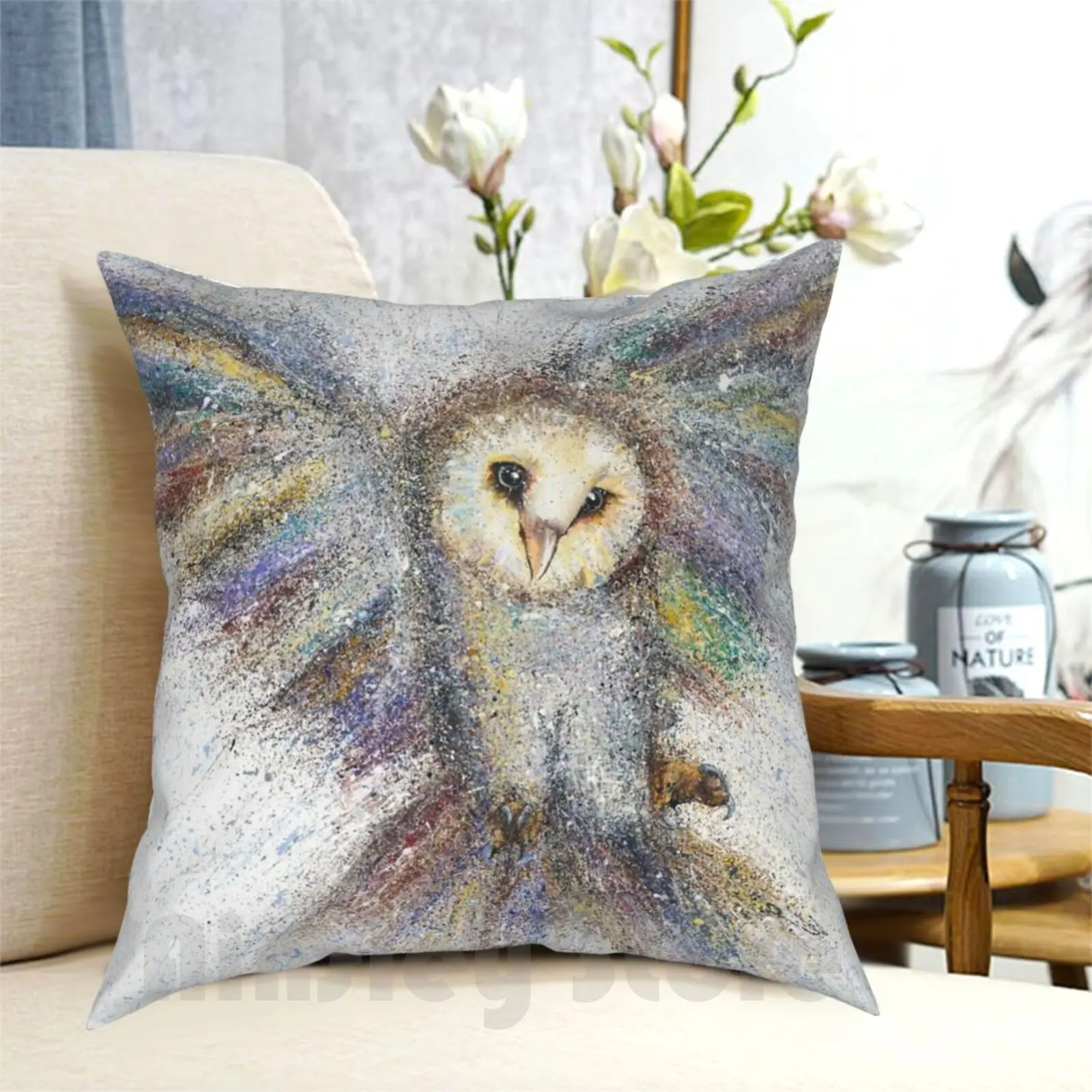 Сипуха Подушка Чехол с принтом домашняя мягкая подушка Сова Птица дух духа