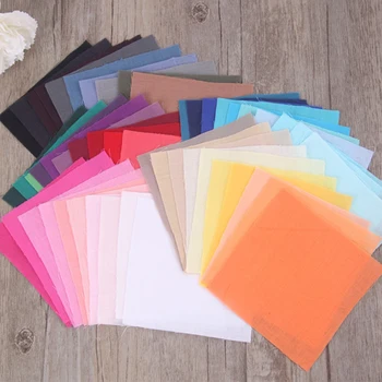 

50pcs Puppet Textile Handmade Accessory Bedding Quilting Sewing Patchwork Cloth Squares DIY Craft Plain Fabric Needlework Solid