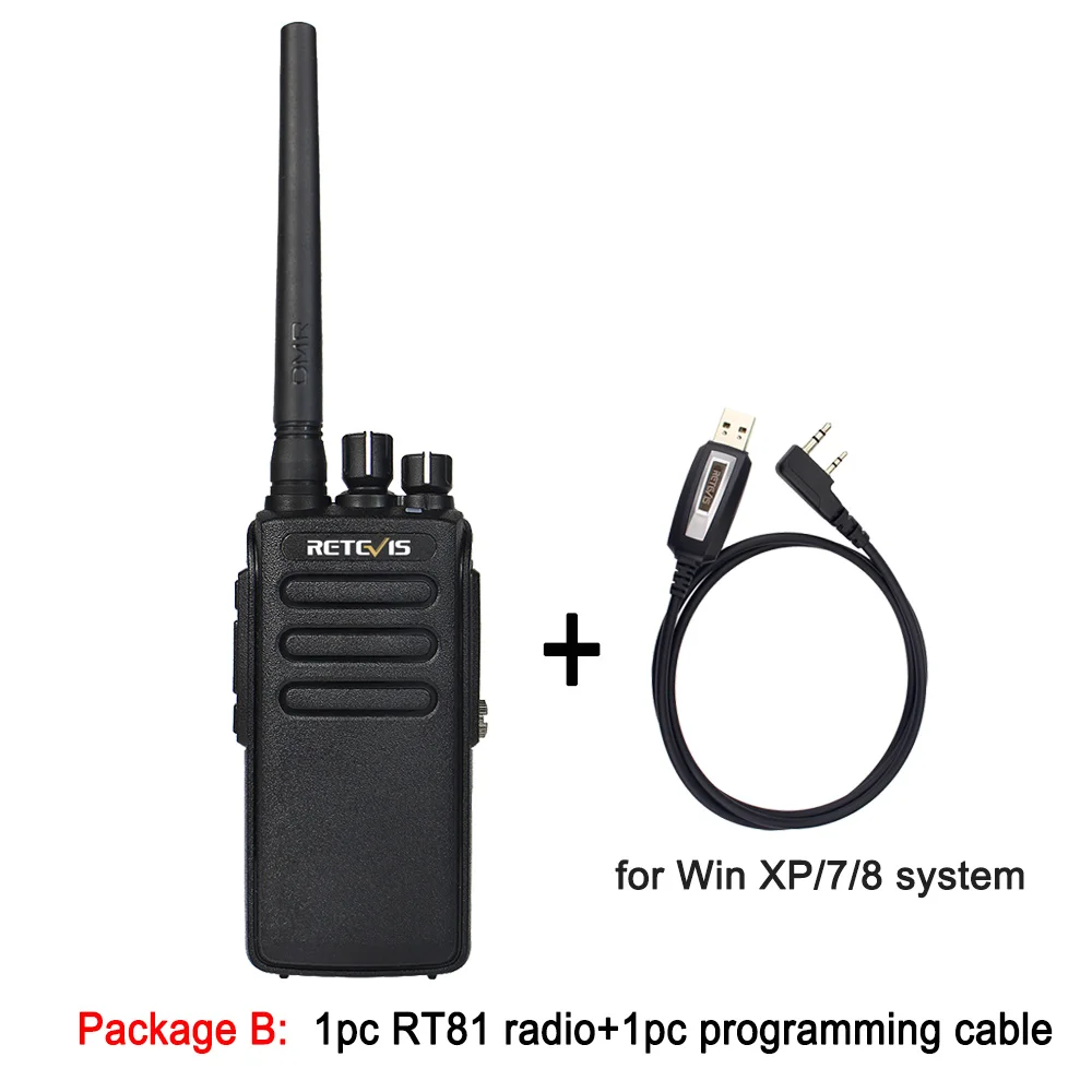 Мощный DMR радио Retevis RT81 цифровая рация Водонепроницаемый IP67 UHF VOX зашифрованный дальний двухсторонний радио Охота/страйкбол - Цвет: Package B