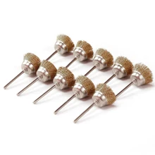 10 шт. 25 мм латунная проволочная чашка Полировочная Щетка Очиститель роторный инструмент для чистки металла латунная проволочная чашка щетка для дома Diy Инструменты Запчасти