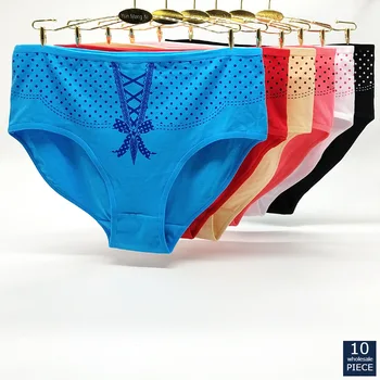 

1-10 pcs/lot Women's cotton briefs sexy print Ladies panties big size mid-rise women Women's cotton underwear 89281