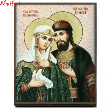 

5d full square round drill diamond painting Sts. Peter and Fevronia off Murom mosaic diamond embroidery cross stitch home decor