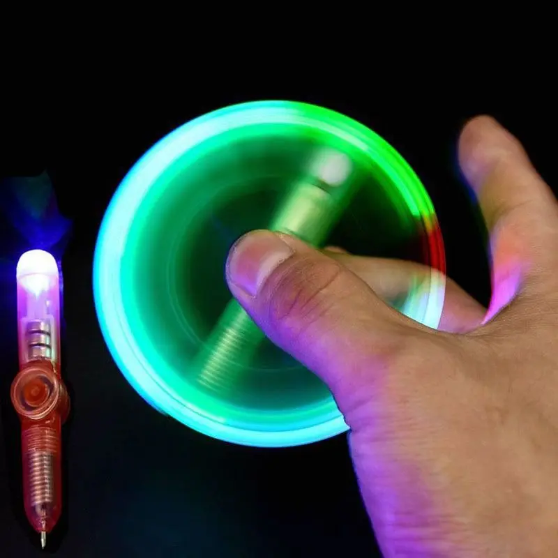 Lignting Finger Fidget Spinner Игрушки на палец вращающийся Gyro Игрушка Led светящийся гироскоп