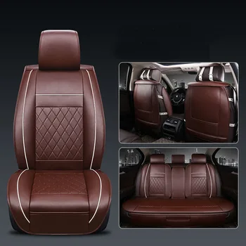 

Front + Rear Luxury Leather Car Seat Cover 4 Season PU Leather Universal Car Seat Covers Cushion Pads Auto Covers Automotive