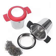 Нержавеющая сталь 2 уши заварка чая с крышкой фильтр ситечко для сыпучих листьев чайник Круче чайная посуда аксессуары кухонные инструменты