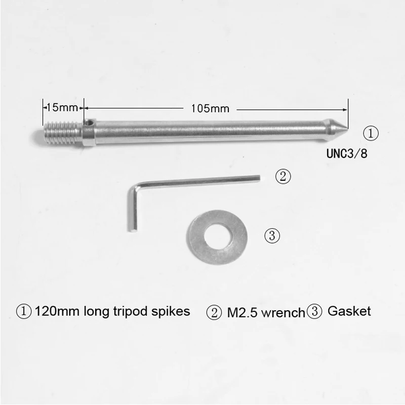 120 мм/80 мм из нержавеющей стали 3/8 дюйма Винт штатив монопод Спайк противоскользящая подставка для ногтей