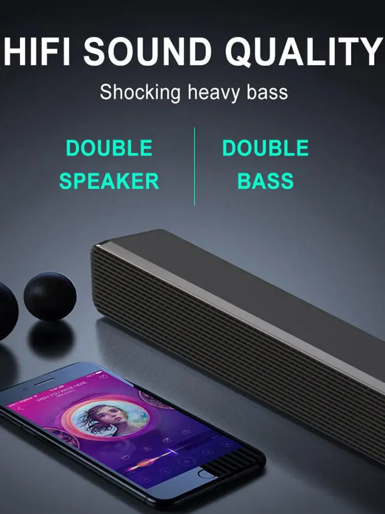 Bluetooth Звуковая Панель портативные беспроводные колонки объемный звук для ТВ ПК телефонов планшетов сабвуферов звук