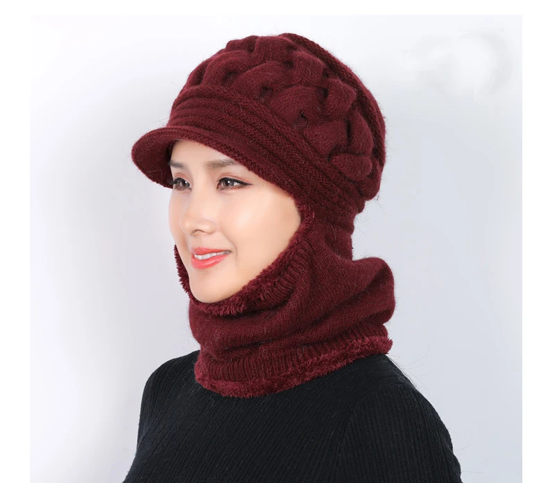 Зимние шапки Скалли Beanies шляпа для мамы Beanies женский шерстяной шарф головные уборы, Балаклава маска Gorras капот твист полосы вязаные шапки