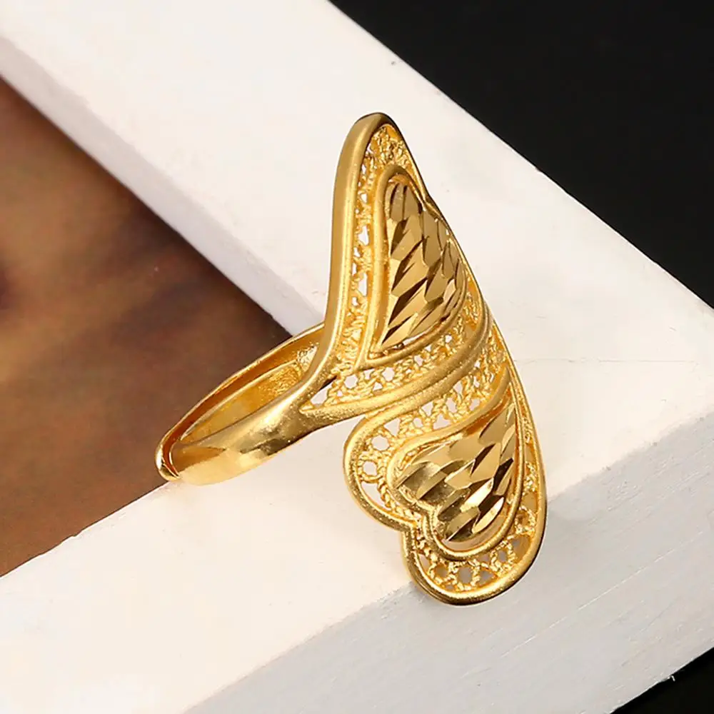 Fashion Health Brass Material Adjustable Size Wedding Ring for Women Ethiopian Somali Kuwait Rings 3