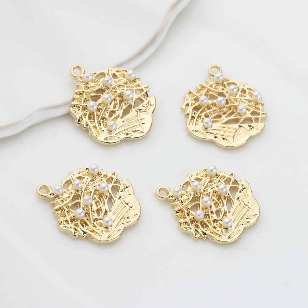 

14mm 6pcs/lot Zinc Alloy Handmade Flowers Charms For DIY Fashion Jewelry Making Finding Accessories