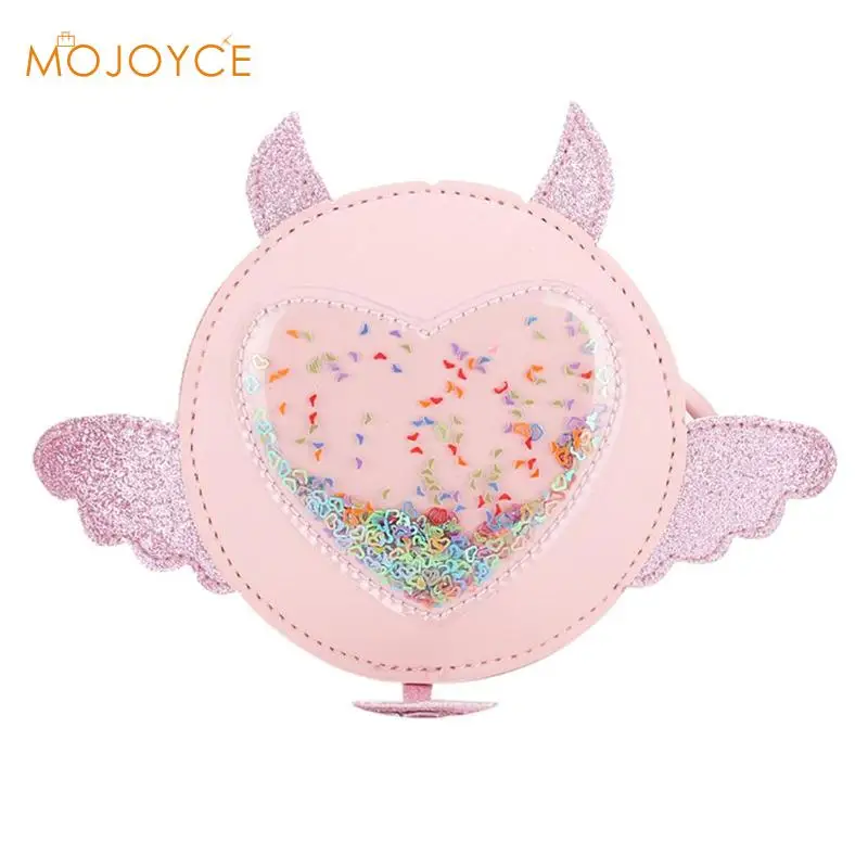 

Cute Glitter Clear Heart Shoulder Bag Leather Kid Girl Round Crossbody Bags Womens Bags Deisgner Bolsa Feminina Dropshipping