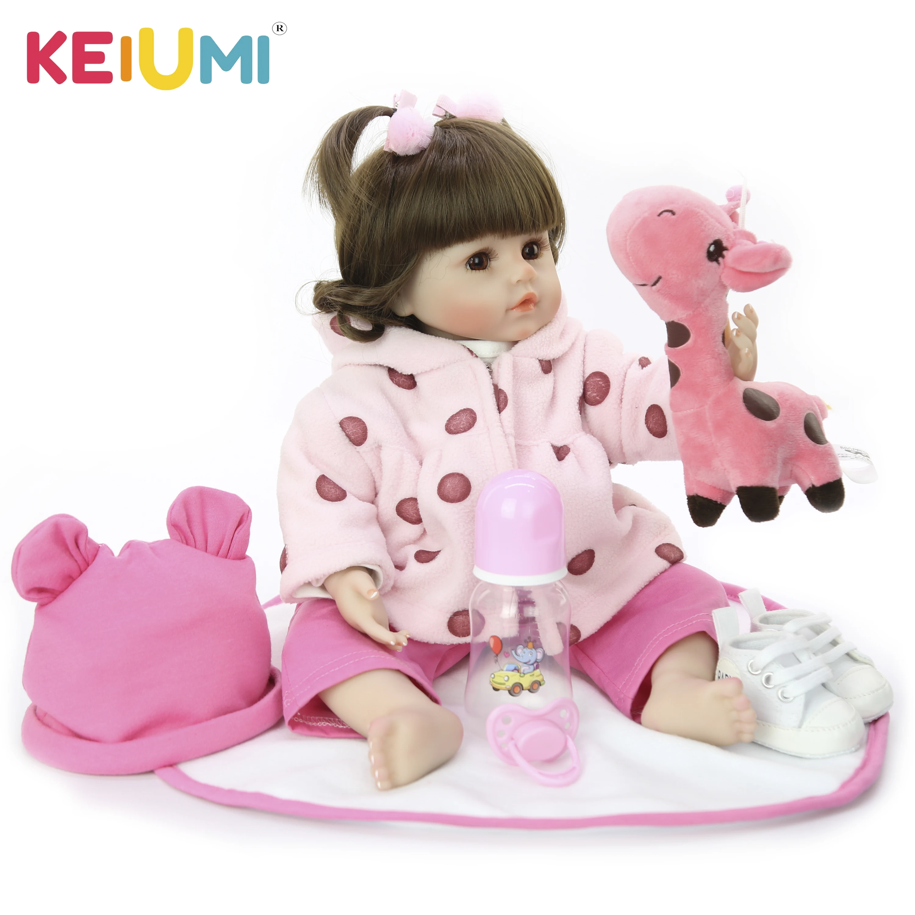 Кукла реборн KEIUMI 18 дюймов силиконовая Мягкая ткань куклы для новорожденных
