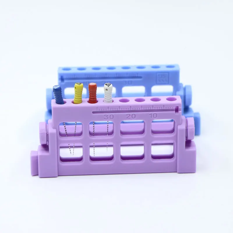 2pcs Blue and Purple 2 шт./компл. стоматологические 8 отверстий Endo держатель файлов подставка для эндодонтических инструментов стоматологические измерительные инструменты для Endo сверла стоматологические инструменты - Цвет: 2pcs Blue and Purple