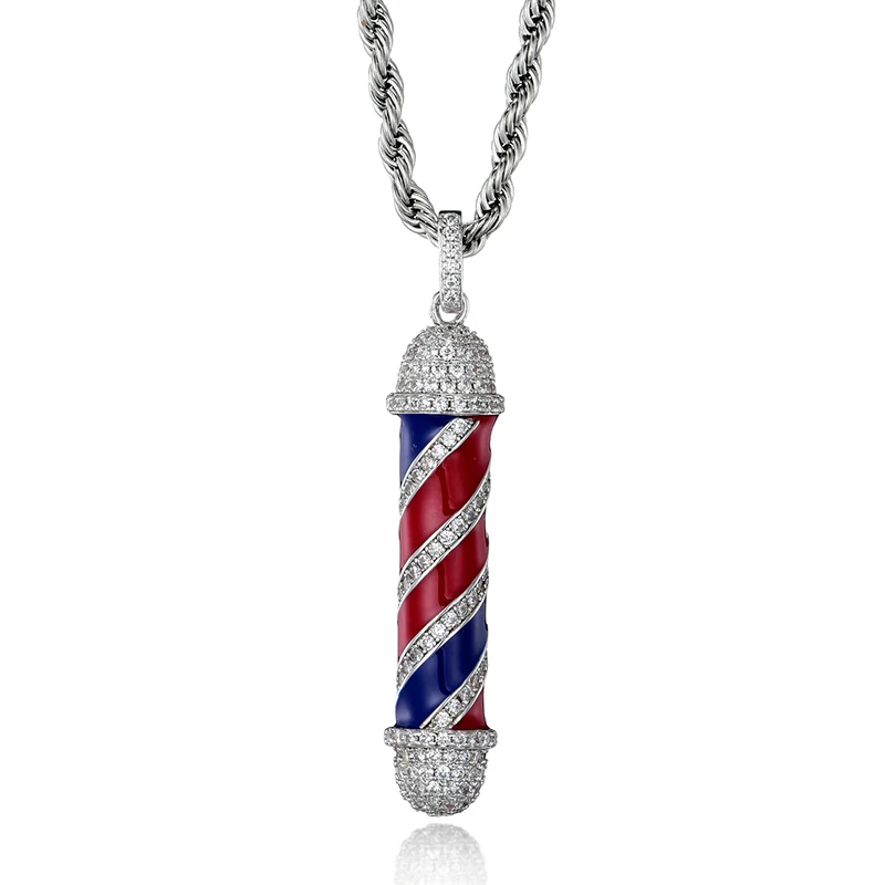 送税込【King Ice】Straight RZR Barber Shop Necklace (2色) RZR Blade Necklace | Barber Shop Jewelry | King Ice