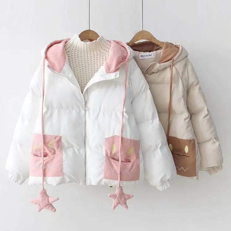 

2019 Winter New Style Students Loose-Fit Cute Cotton-padded Clothes Women's Short Casual Cotton-padded Jacket down Coat 17121