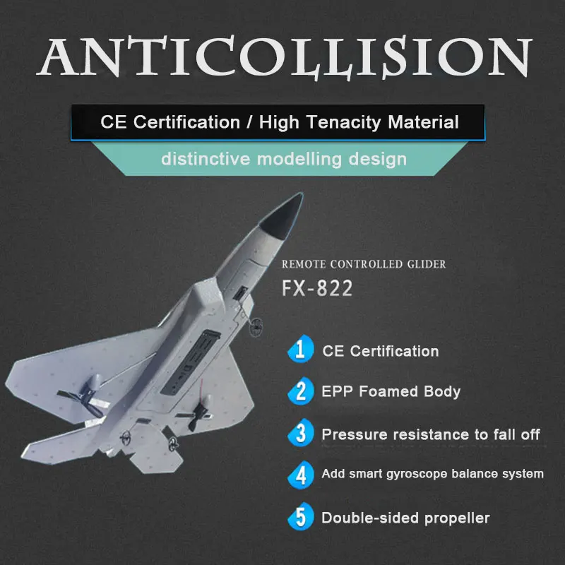 FX-822 F22 RC Plane 2.4GHz RC Airplane EPP RTF with Battery Remote Controller RC Quadcopter Aircraft Model Camouflage Avion RC