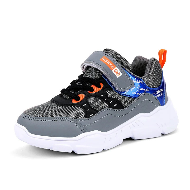 Gray(Mesh) Sialia Children Casual Shoes For Kids Sneakers Boys Shoes Girls Sneakers Leather&Mesh Running Sport tenis infantil menino - Цвет: Gray(Mesh)