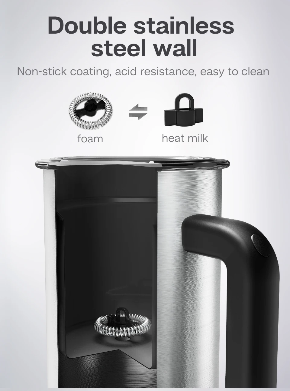 HiBREW 4 in 1 Milk Frother Fully automatic Milk Warmer  M3A