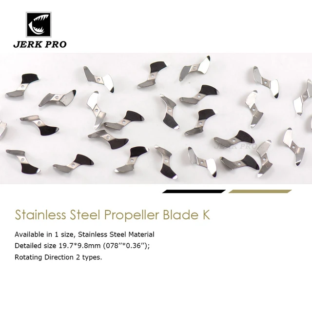 JERK PRO 50pcs Buzzer Spinner Blades Stainless Steel Propeller