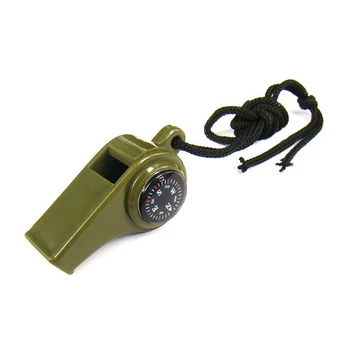

Outdoor Whistle Emergency Gear Camping Survival 3 In 1 Plastic Whistle Compass Thermometer
