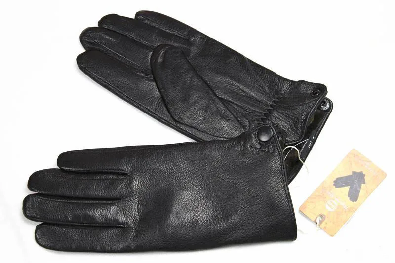Guantes зимние перчатки мужские кожаные перчатки оленья утолщенная волна воды стиль поддельная подкладка осень и зима теплая