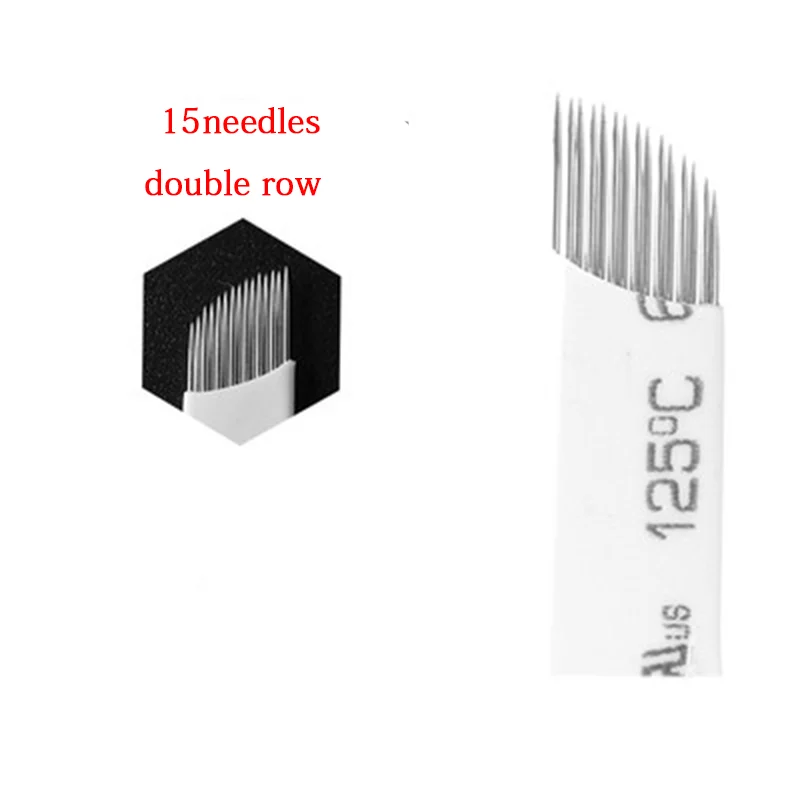 double row Иглы для татуировки 0,16 мм микроболтовочные иглы nano Agulhas Lamina Para Flex 12U форма лезвия для тату для Tebori ручная ручка для бровей - Габаритные размеры: double row