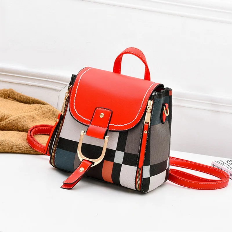 LITTHING женская сумка ретро коричневый рюкзак кожаная сумка на плечо женская для девочек-подростков школьные сумки рюкзаки черный - Цвет: red