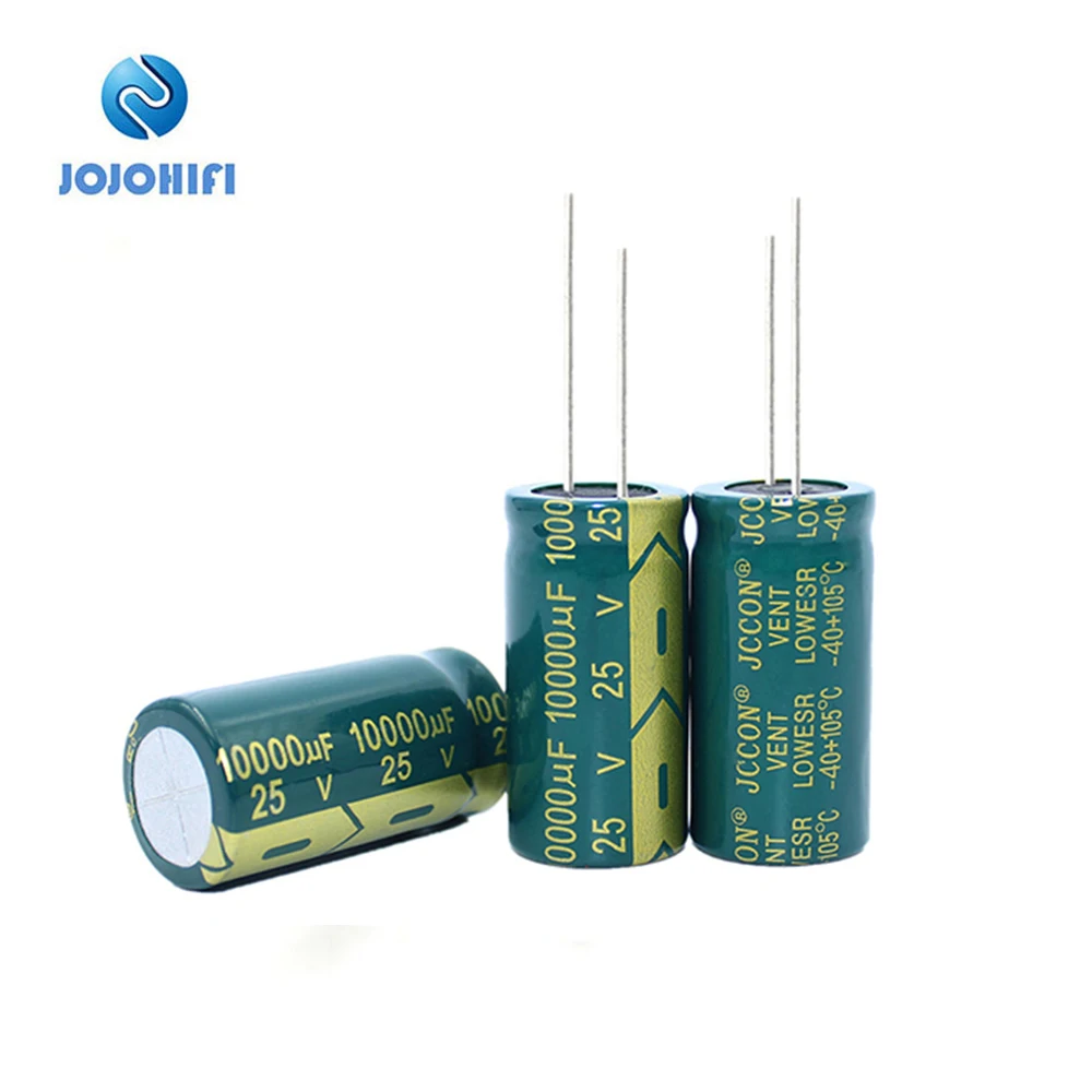 3pcs JCCON 25V 10000UF 10000UF/25V 18x35mm Pitch 7.5mm 105℃ High Frequency Low Resistance Aluminum Electrolytic Capacitors