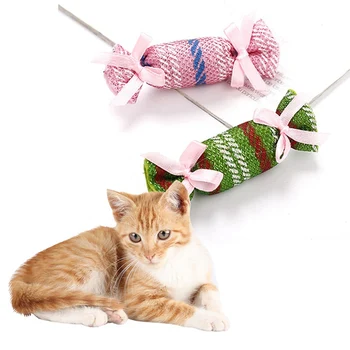 

Cat Grinding Catnip Toys Interactive Plush Cat Toy Pet Kitten Chewing Toy Claws Christmas Candy Shape Bite Cat Mint Teeth Toys
