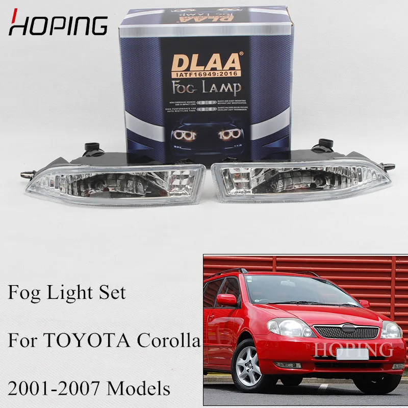Hoping Front Bumper Fog Light Set For Toyota Corolla 2001 2002 2003 2004 2005 2006 2007 Halogen Lamp Wiring Switch | Автомобили и