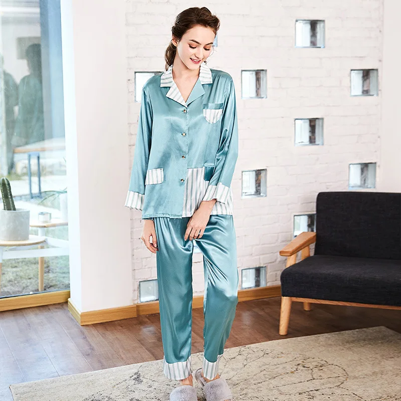 

Fiklyc Spring New Pajamas Ladies Long Sleeve Trousers Two-Piece Home Service Comfortable And Soft