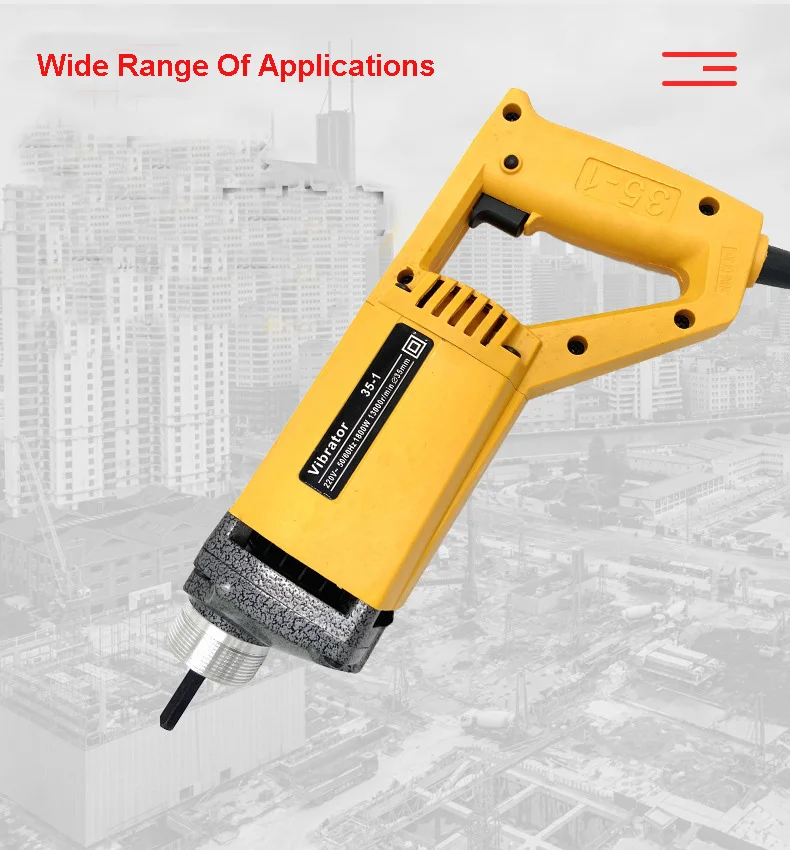 220V Hand-Held Concrete Vibrator 2m Vibrating Spear Industrial Portable Plug-in