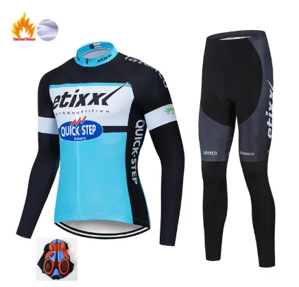 Etixx Ropa ciclismo теплая зимняя флисовая одежда для велоспорта Мужская Джерси костюм для прогулок верховой езды на велосипеде MTB Одежда комбинезон комплект