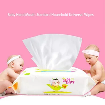 

One Pack of 100 Tablets Baby Hand Wipes with Lid Disposable Disposable Fragrance-free Cleaning Wipes Hand & Mouth Bag Ply Solid
