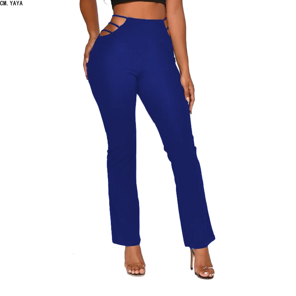 

CM.YAYA 2019 New Women's solid color Pencil Pants High Waist Solid color Long Trousers Pants Female Fashion pantalones CM3129