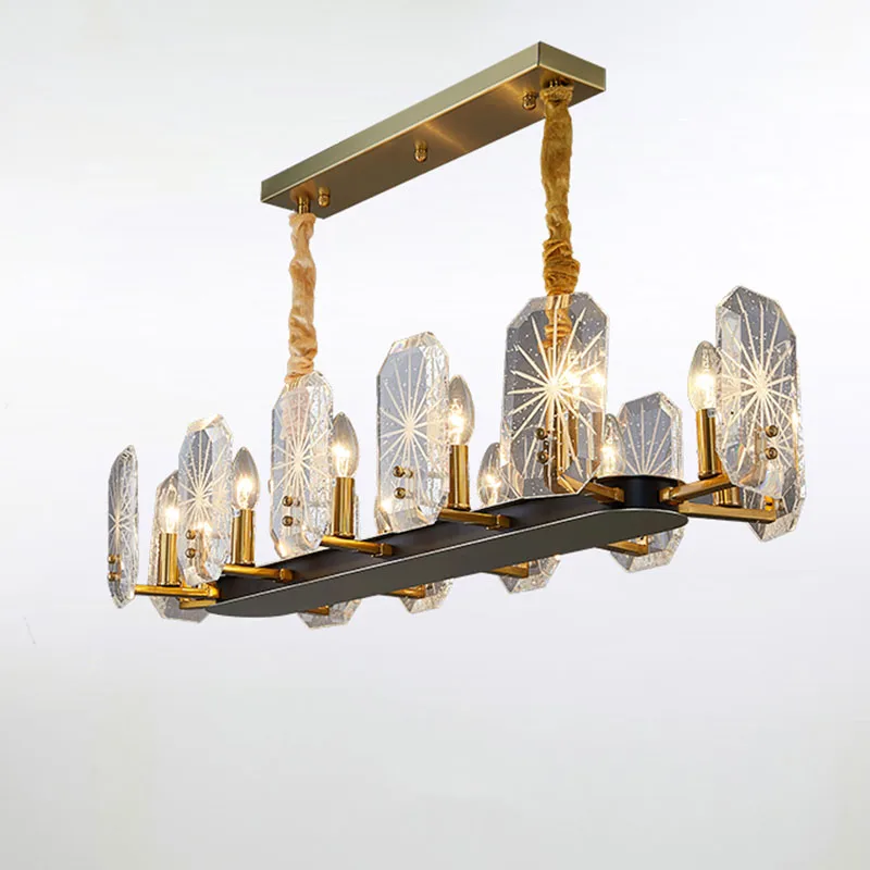 Luxury Crystal Living Room Chandelier Lighting Rectangle Led Dining Bedroom Hanging Lustres De Light | Освещение