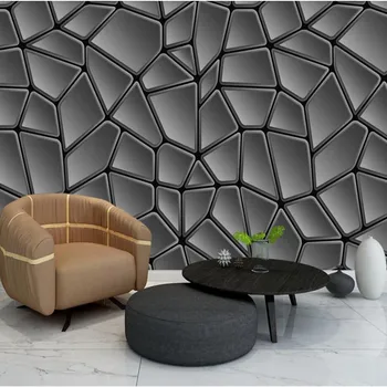 

Milofy custom 3D modern abstract geometric black and white background wallpaper mural