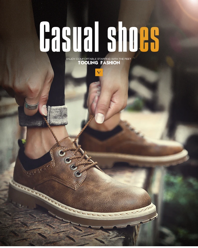 Vintage lace-up oxford leather shoes for men dance party wedding dress shoes genuine leather low-top martins boot outdoor sneakers (1)