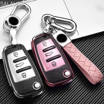 

TPU Leather Remote Car Key Case For Audi A1 A3 A4 8P 8L 8V S3 RS3 Q3 Q7 C5 C6 S3 TT Holder Key Case Remote Car Accessorie