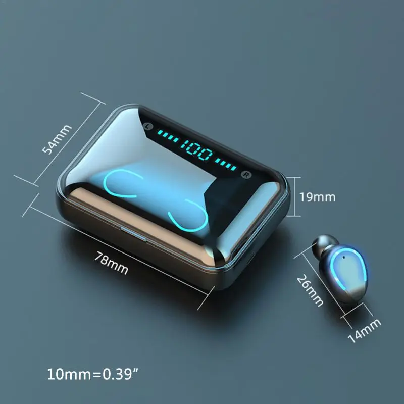 F9-5 Беспроводные Bluetooth 5,0 наушники-вкладыши светодиодный дисплей Спортивная bluetooth-гарнитура C90F