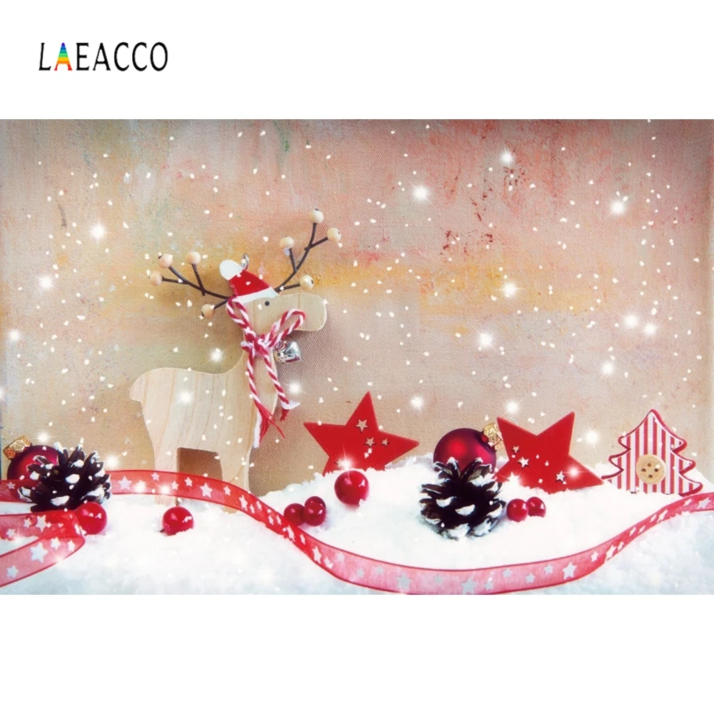 

Laeacco Snow Christmas Photographic Backdrops Customized Baby Party Decor Portrait Vinyl Photography Background For Photo Studio
