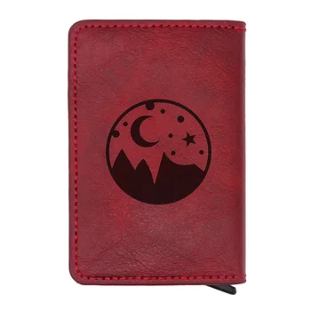 

2019 New Star moon Starry sky Design Rfid Card Holder Women Wallets Vintage Short Purse Leather Slim Wallets Small Wallet