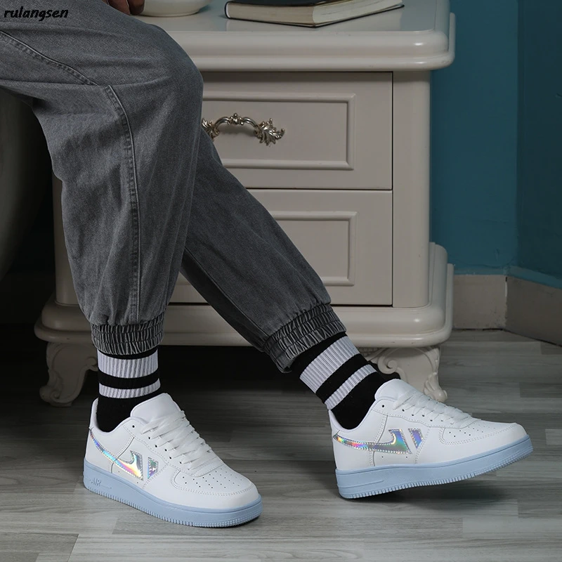 Sports-Shoes Harajuku-Port-Style Air-Force Rulangs Laser Men Women And All-Match Student