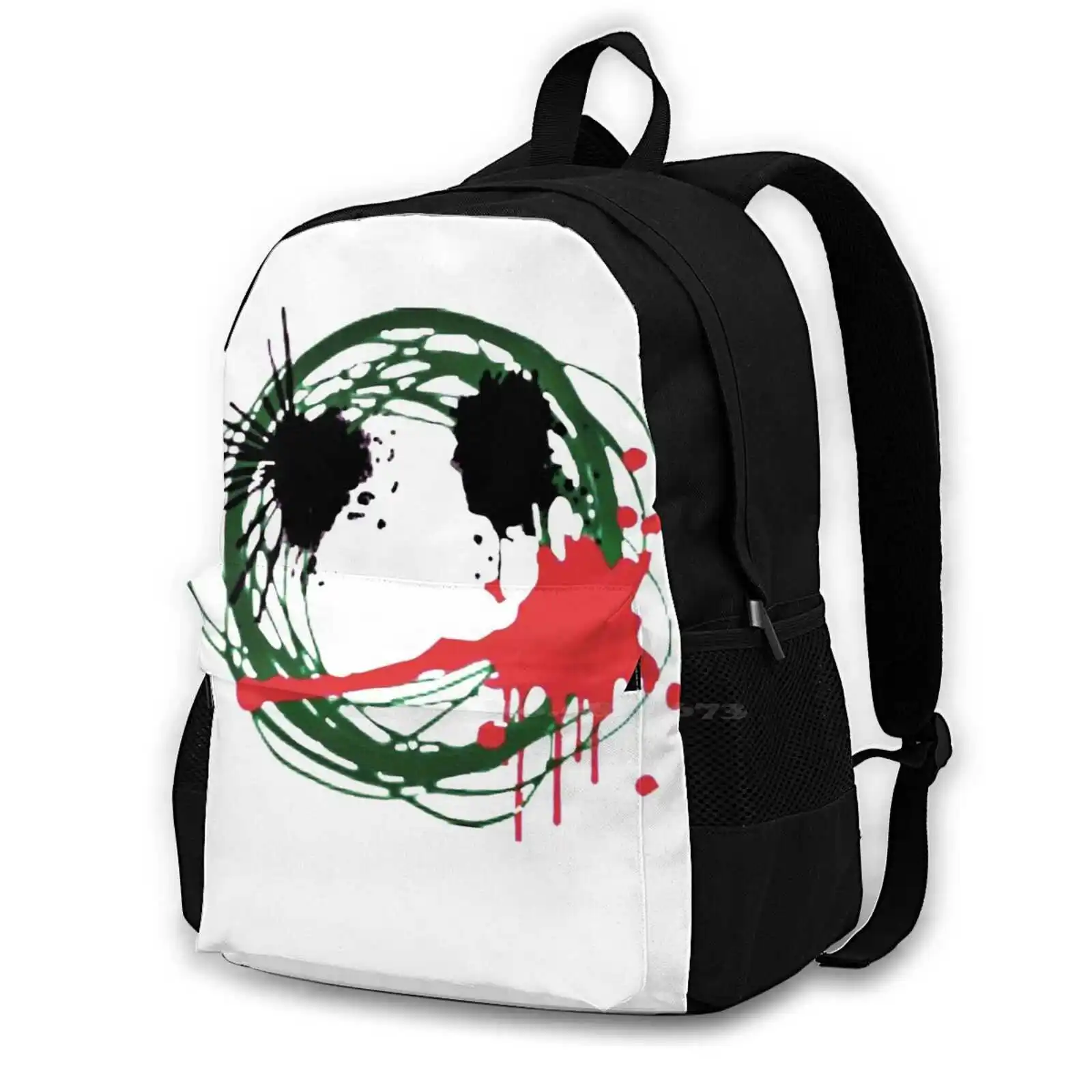 

Joker Large Capacity Fashion Backpack Laptop Travel Bags Joker Graffiti Splatter Insane Crazy Logo Design Smile Face