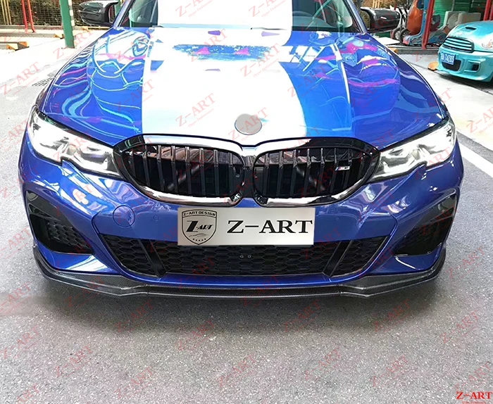 2019 Z-ART для BMW G20 углеродное волокно передняя губа 3 серии спереди подбородка