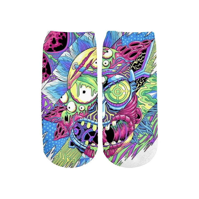 Новейшие Rick and Morty 3D печатных мультфильм милые короткие носки для мужчин женщин harajuku корейские носки RS-010