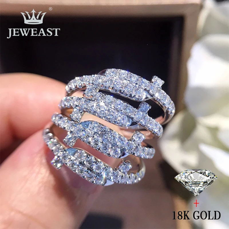 Кольцо с натуральным бриллиантом 18K золото чистое красивое кольцо драгоценными