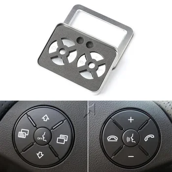 

Car Button Cover Steering Wheel Switch Trim Silver ABS Accessory Parts